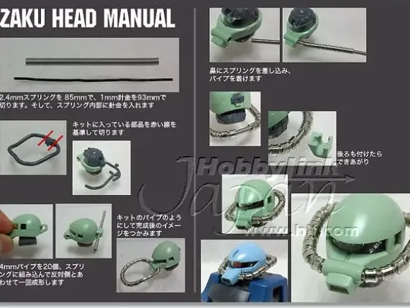 Metal Pipe Set Gold for MG Zaku 2.0