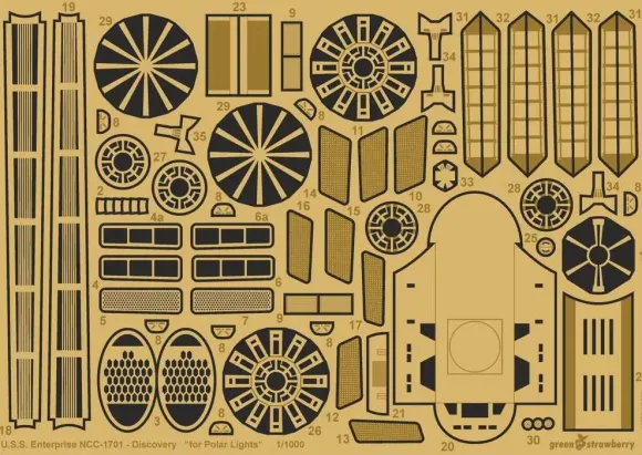 1/1000 NCC-1701 Discovery Version Etching (for PL)